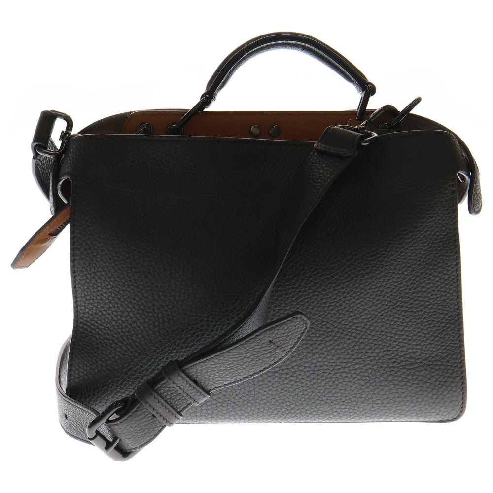 FENDI(フェンディ) ピーカブー スモール 2WAYバッグ ショルダーバッグ ハンドバッグ アイシーユー ブラウン ブラック金具 レザー