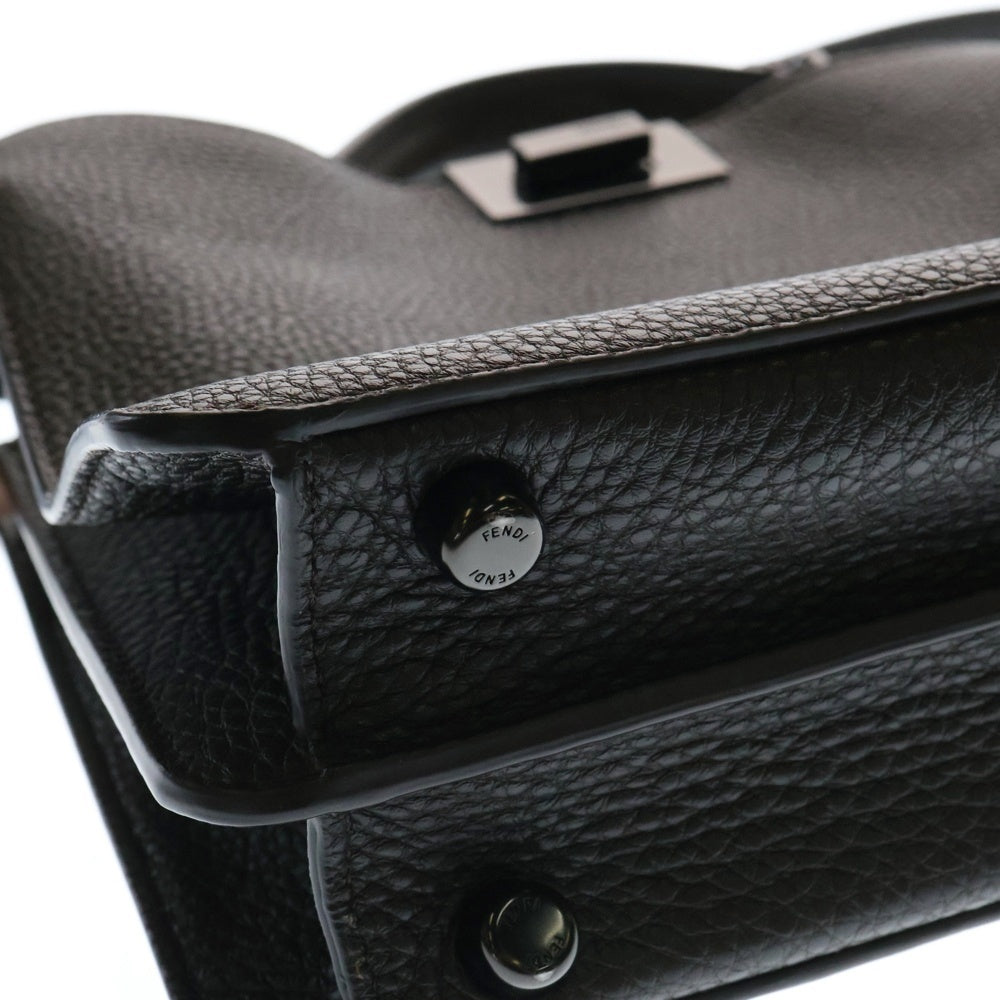 FENDI(フェンディ) ピーカブー スモール 2WAYバッグ ショルダーバッグ ハンドバッグ アイシーユー ブラウン ブラック金具 レザー