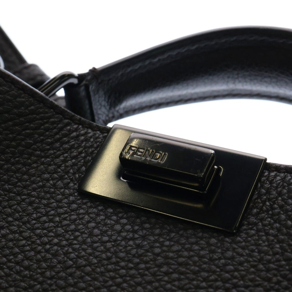 FENDI(フェンディ) ピーカブー スモール 2WAYバッグ ショルダーバッグ ハンドバッグ アイシーユー ブラウン ブラック金具 レザー