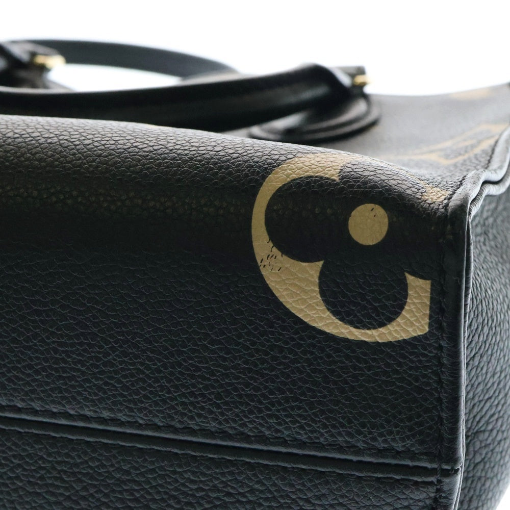 LOUIS VUITTON(ルイヴィトン) モノグラムアンプラント オンザゴーPM 2WAYバッグ ハンドバッグ ショルダーバッグ ブラック×ベージュ ゴールド金具 バイカラー レザー M45659