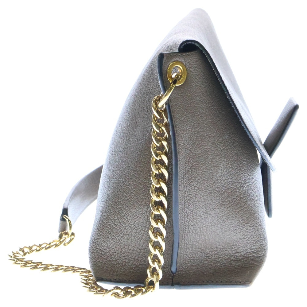 【美品ロエベ】グレージュ レザー ショルダーバッグ LOEWE(ロエベ) アベニュー アナグラム ショルダーバッグ
