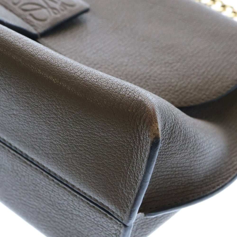 LOEWE(ロエベ) アベニュー アナグラム ショルダーバッグ グレージュ レザー ショルダーバッグ