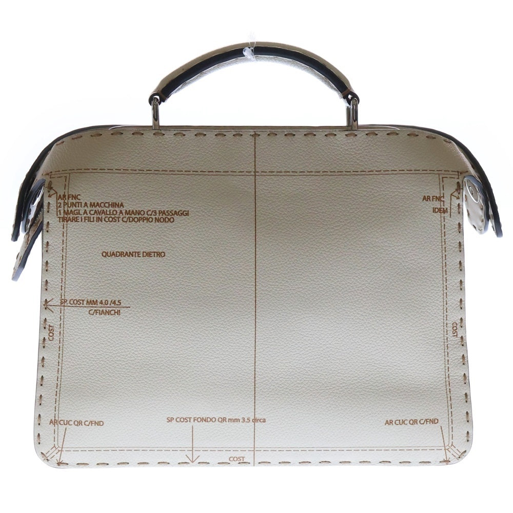 FENDI(フェンディ) ピーカブー アイシーユー スモール ファクトリー柄 2wayバッグ ハンドバッグ ショルダーバッグ ベージュ シルバー金具 レザー
