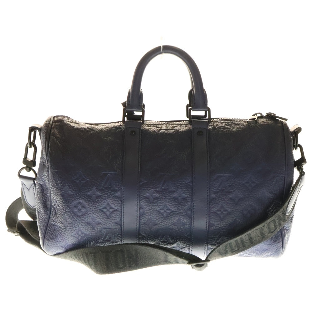 LOUIS VUITTON(ルイヴィトン) トリヨンモノグラム キーポル バンドリエール35 2WAYバッグ ハンドバッグ ボストンバッグ ショルダーバッグ ブルー ブラック金具 レザー M11691