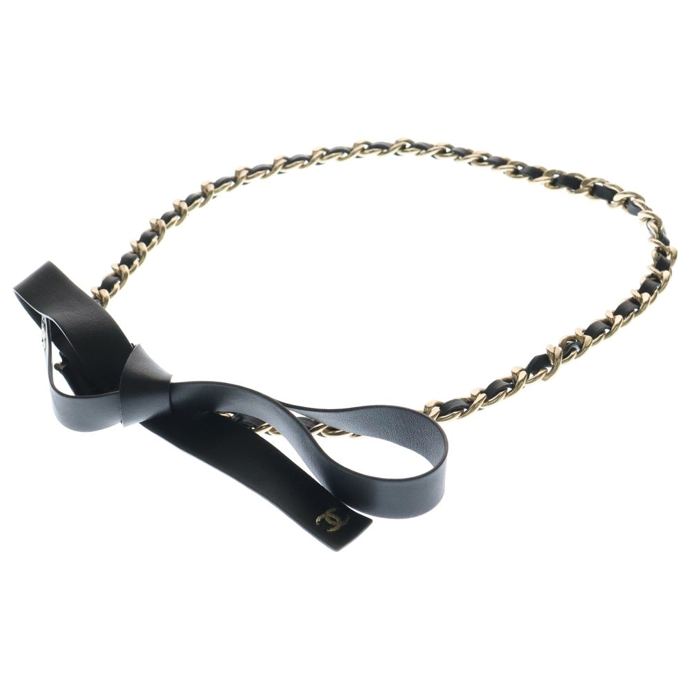 CHANEL(シャネル) ココマーク チェーンベルト ブラック ゴールド金具 レザー B20C
