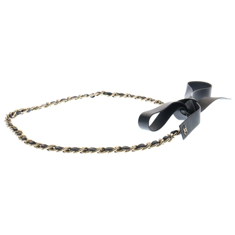 CHANEL(シャネル) ココマーク チェーンベルト ブラック ゴールド金具 レザー B20C