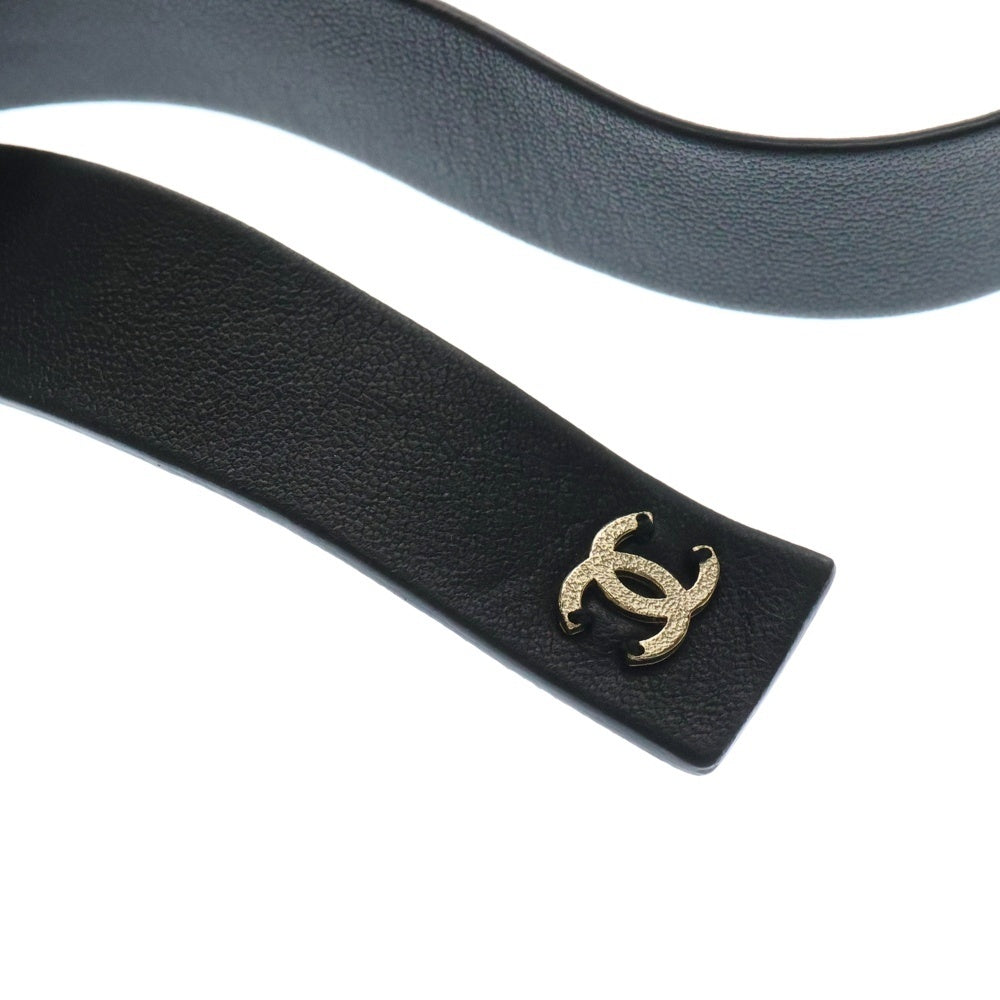 CHANEL(シャネル) ココマーク チェーンベルト ブラック ゴールド金具 レザー B20C