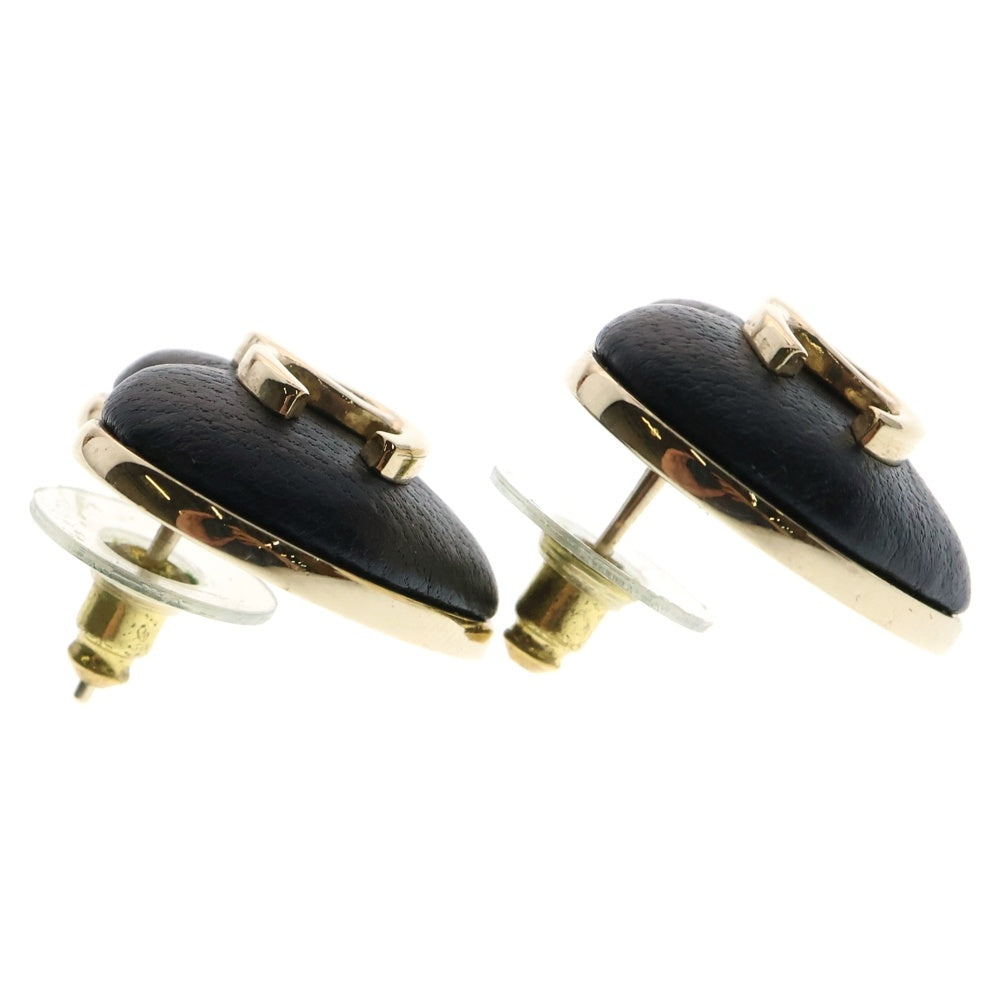 CHANEL(シャネル) ココマーク ハート ピアス イヤーアクセサリー ブラック×ゴールド B22K