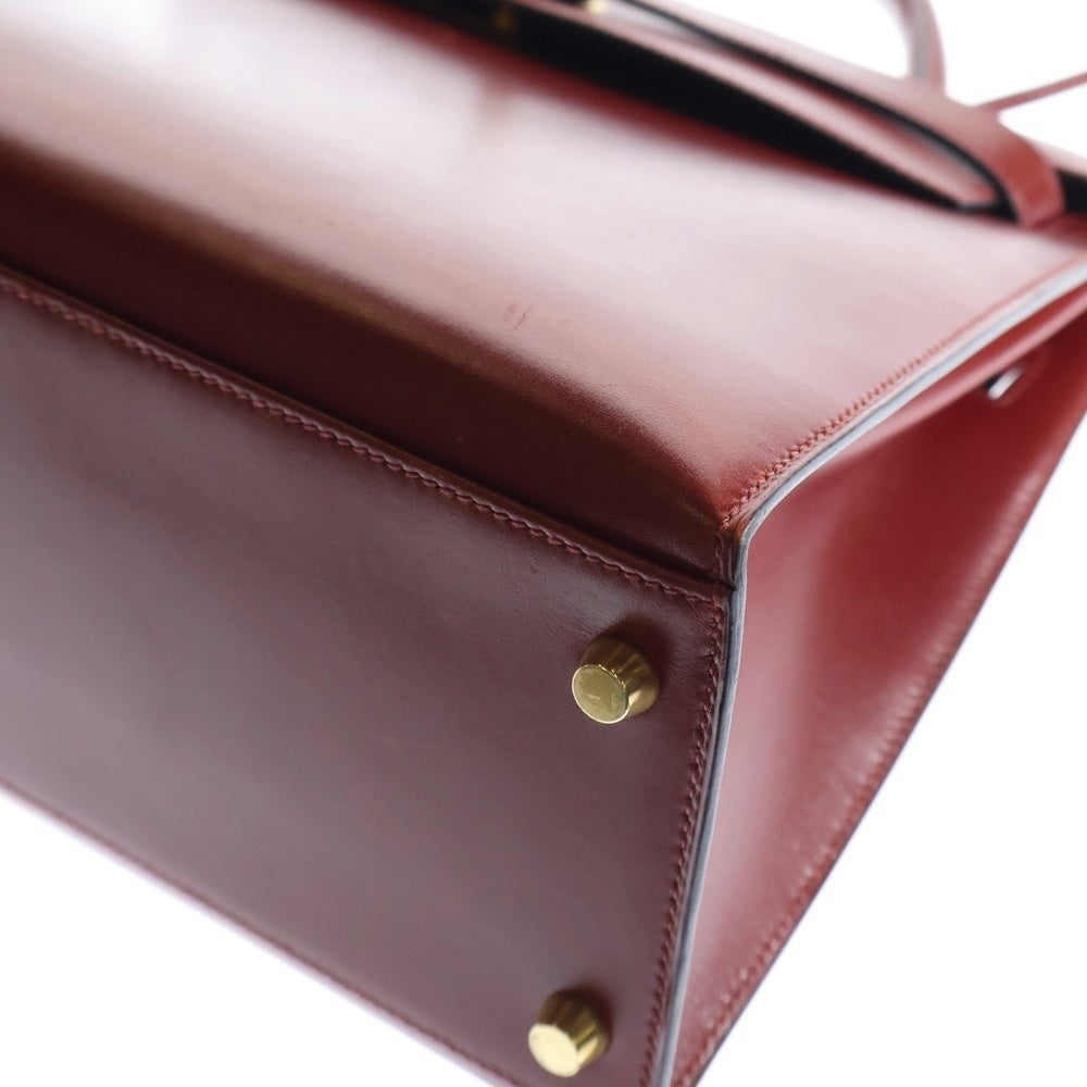 HERMES(エルメス) ケリー32 ルージュアッシュ ボックスカーフ 外縫い ゴールド金具 〇Z刻印 ハンドバッグ