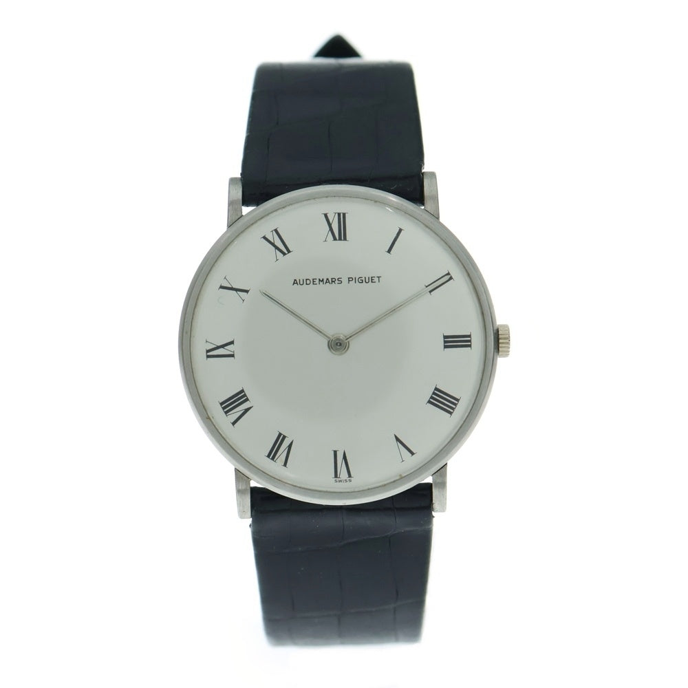 AUDEMARS PIGUET(オーデマ ピゲ) 6650 エクストラ フラット シルバー文字盤 WG×革/手巻き ホワイトゴールド 腕時計