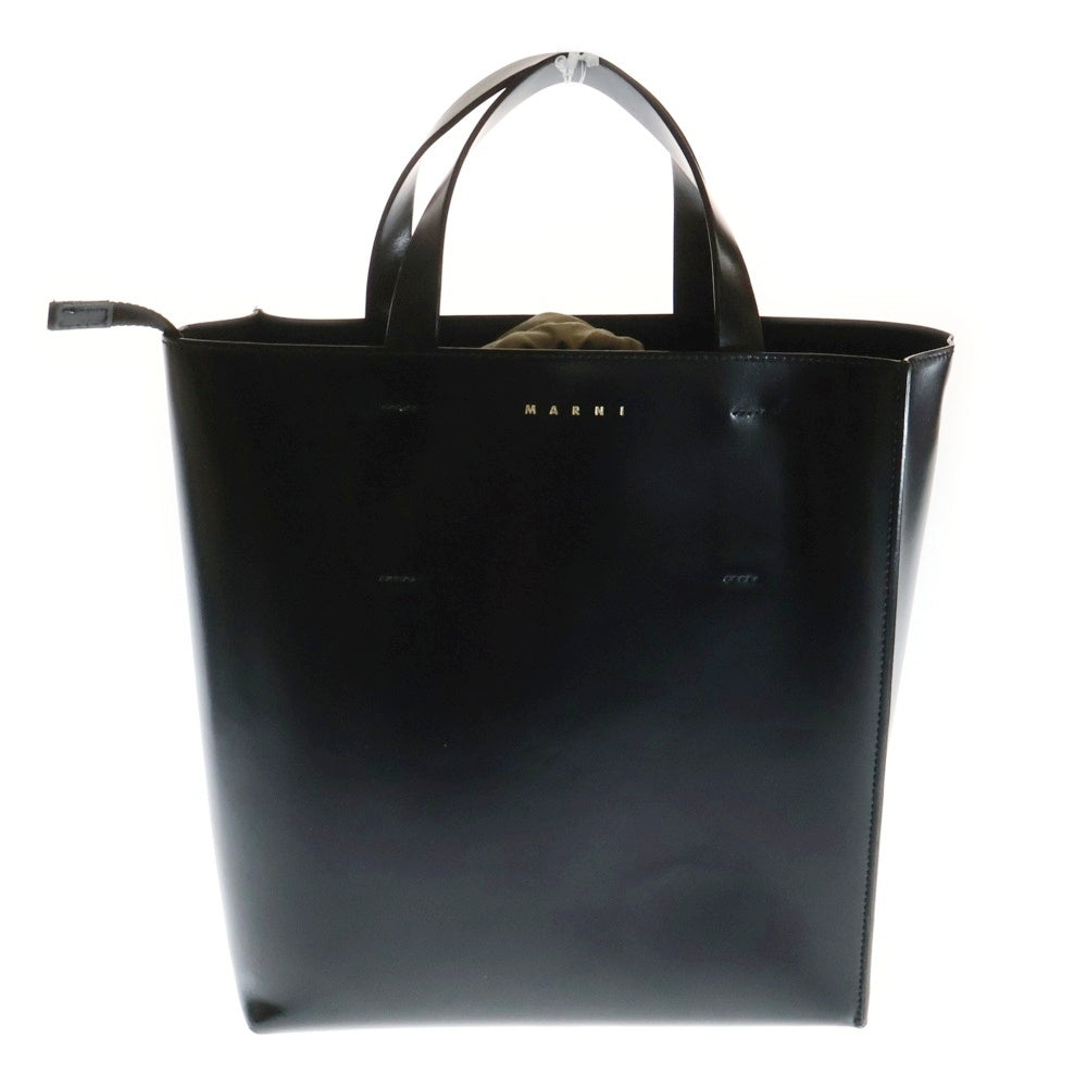 MARNI(マルニ) MUSEO ミュゼオ レザー 2WAY ハンド ショルダー トートバッグ ゴールド金具 ブラック