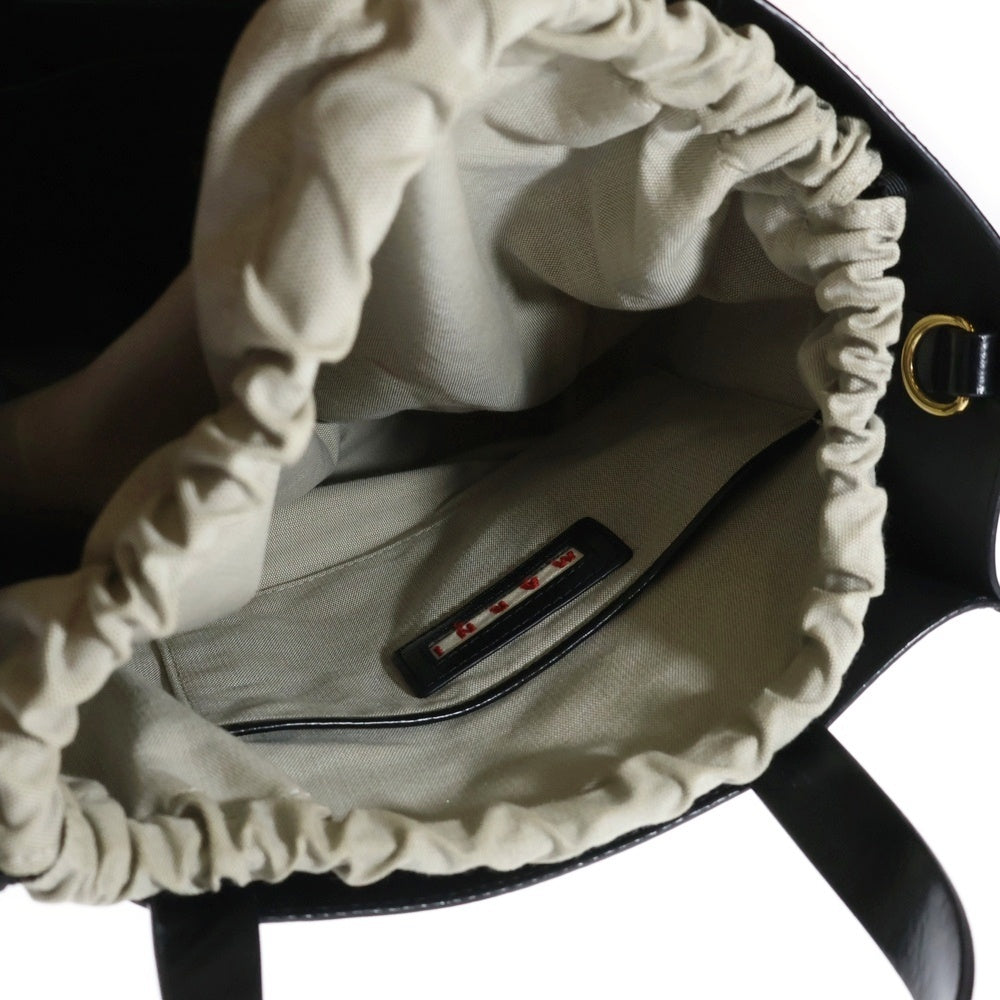 MARNI(マルニ) MUSEO ミュゼオ レザー 2WAY ハンド ショルダー トートバッグ ゴールド金具 ブラック