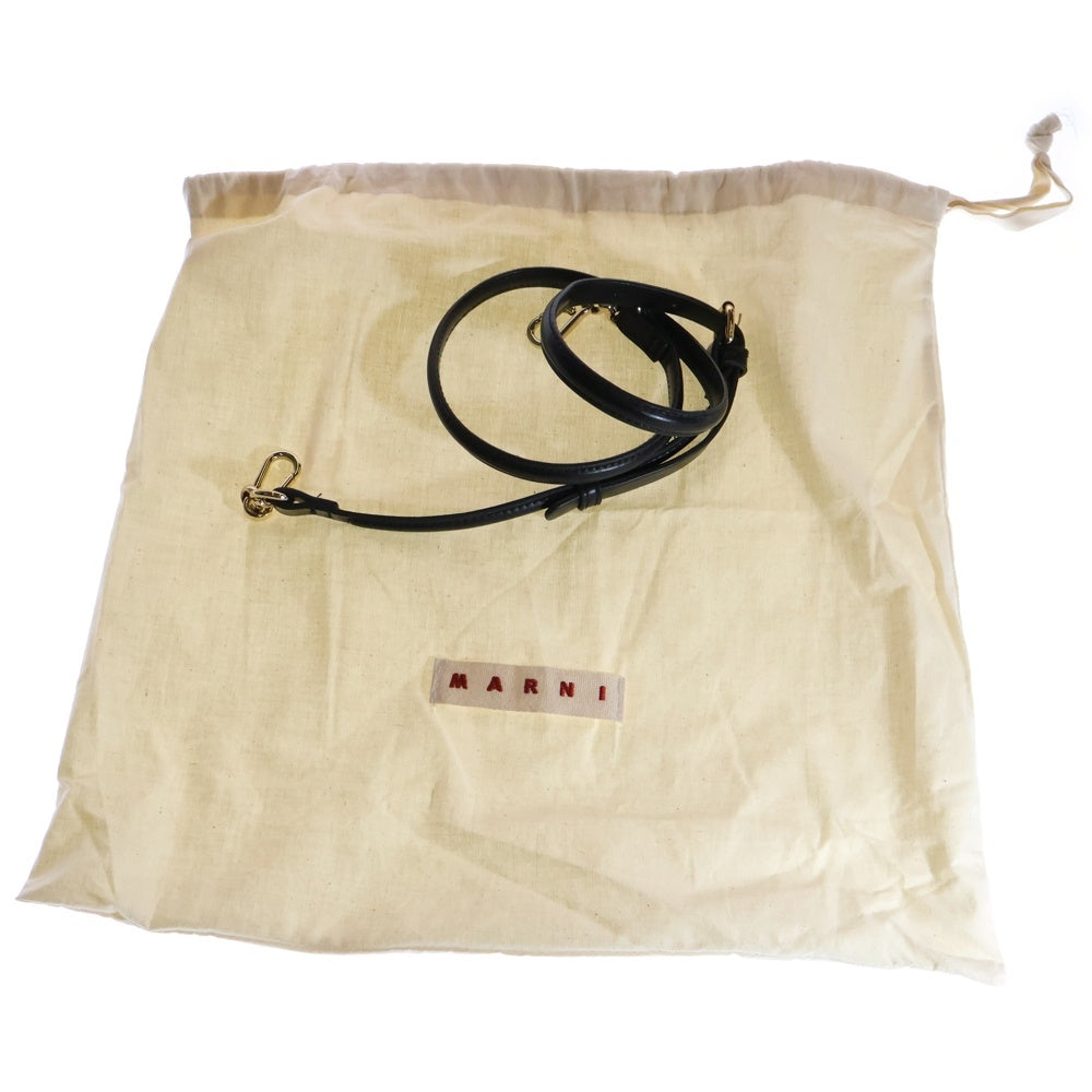MARNI(マルニ) MUSEO ミュゼオ レザー 2WAY ハンド ショルダー トートバッグ ゴールド金具 ブラック