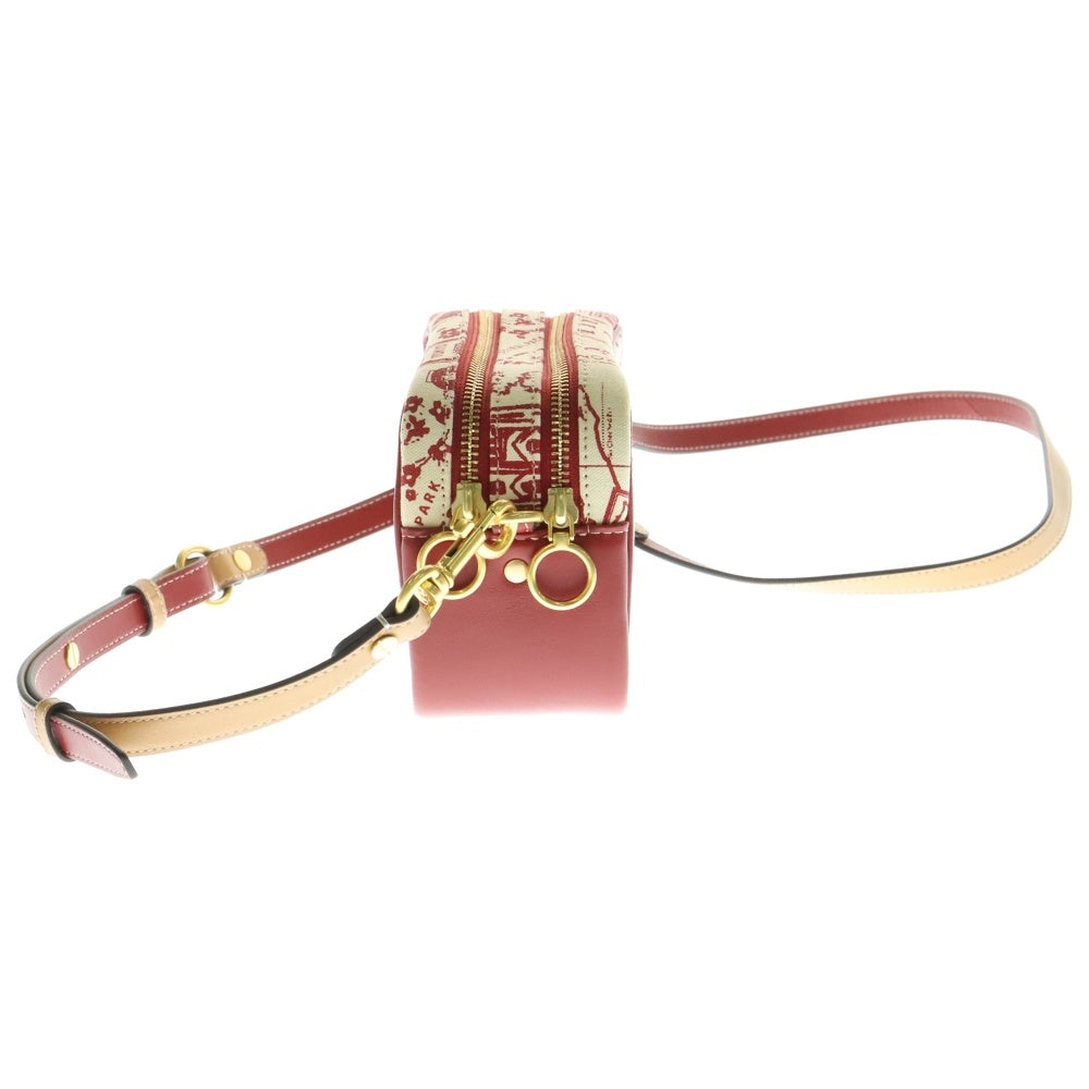 TORY BURCH(トリー バーチ) 2WAYバッグ ショルダーバッグ ミニバッグ ポーチ レッド×ホワイト キャンバス