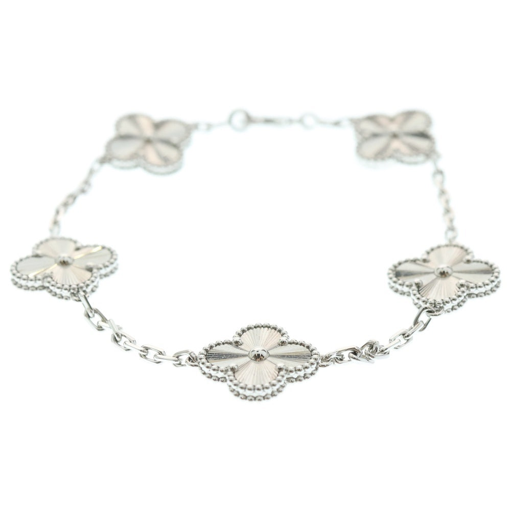 Van Cleef & Arpels(ヴァンクリーフアンドアーペル) ヴィンテージアルハンブラ ギョーシェ 5モチーフ ブレスレット ホワイトゴールド Au750WG VCARP9XE00 ジュエリー アクセサリー