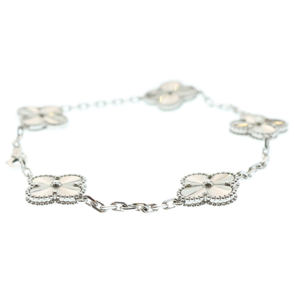 Van Cleef & Arpels(ヴァンクリーフアンドアーペル) ヴィンテージアルハンブラ ギョーシェ 5モチーフ ブレスレット ホワイトゴールド Au750WG VCARP9XE00 ジュエリー アクセサリー