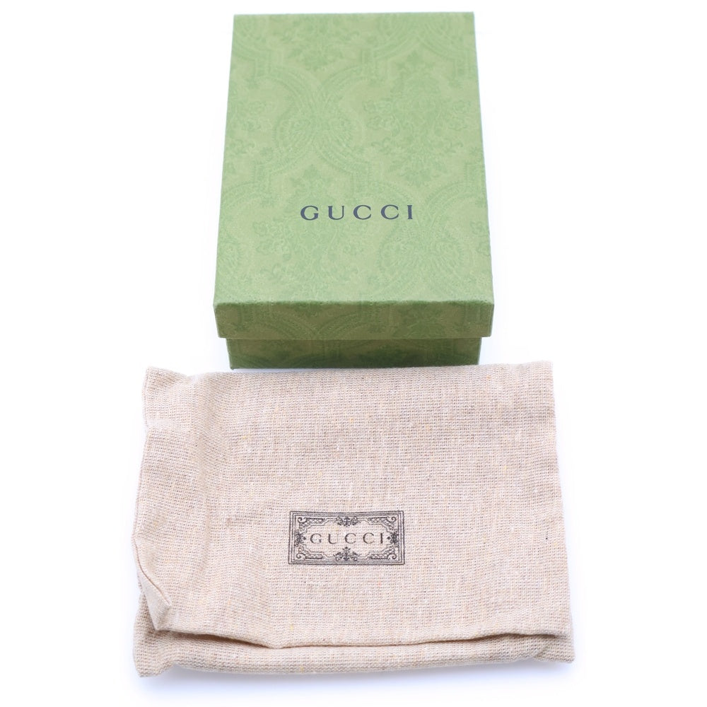 GUCCI(グッチ) オフディアGGスプリーム コンパクトウォレット 二つ折り財布 ネイビー シルバー金具 523155