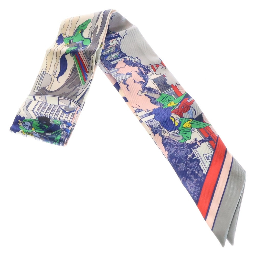 HERMES(エルメス) ツイリー WOW アメコミ スカーフ ピンク系