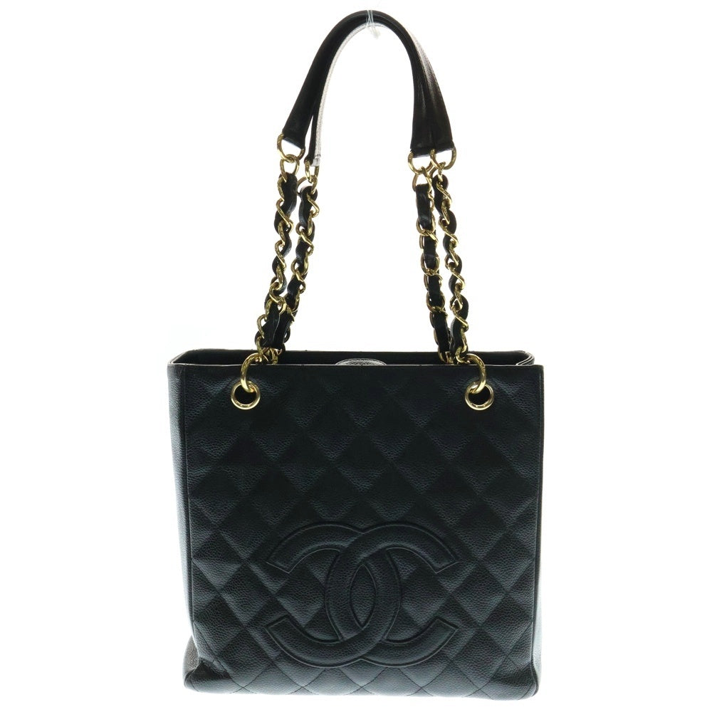 CHANEL(シャネル) マトラッセ PST キャビアスキン チェーンレザートートバッグ ゴールド金具 A50994
