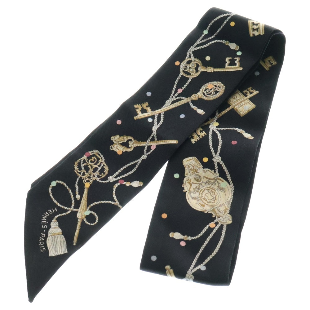 HERMES(エルメス) ツイリー Les Cles a Pois スカーフ ブラック