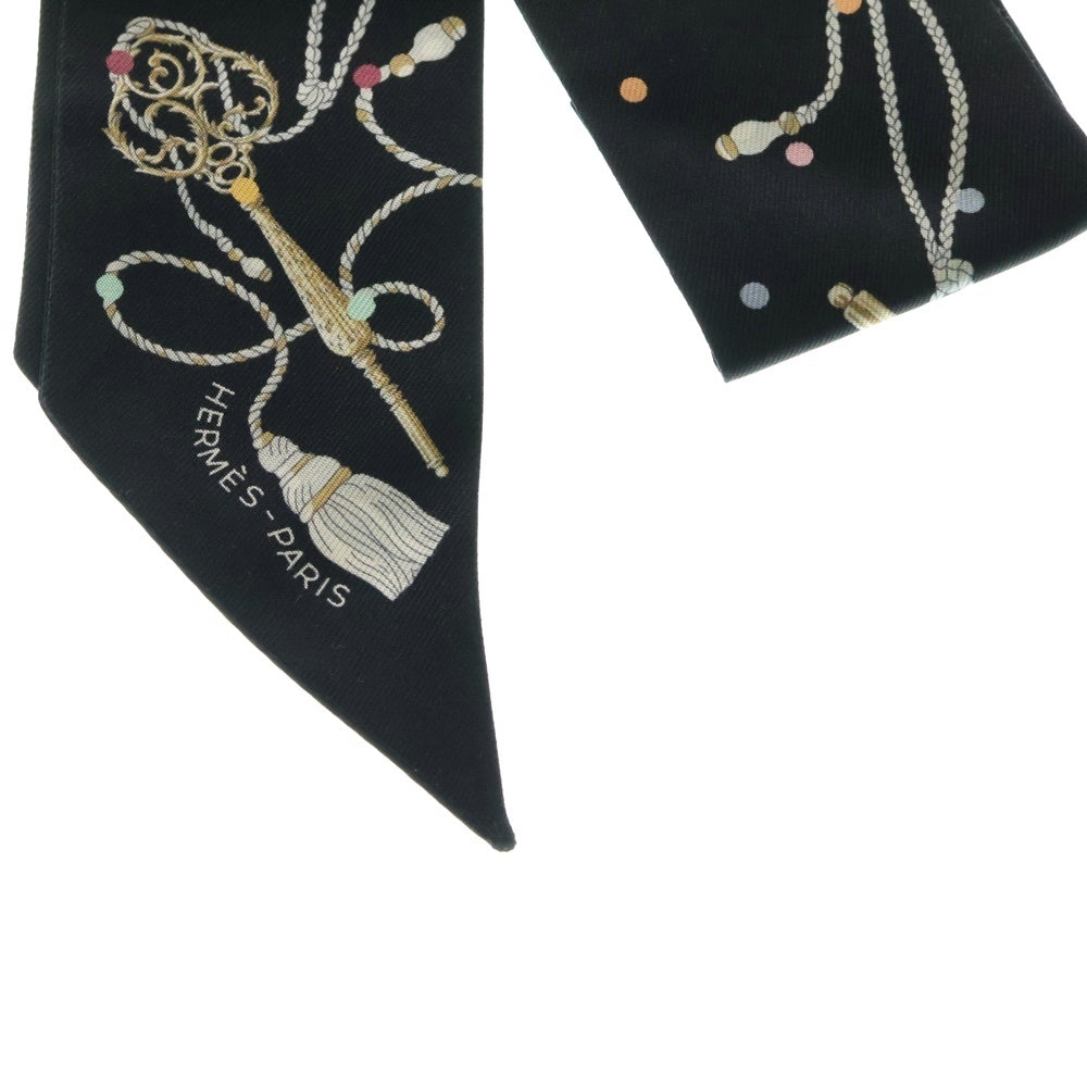 HERMES(エルメス) ツイリー Les Cles a Pois スカーフ ブラック