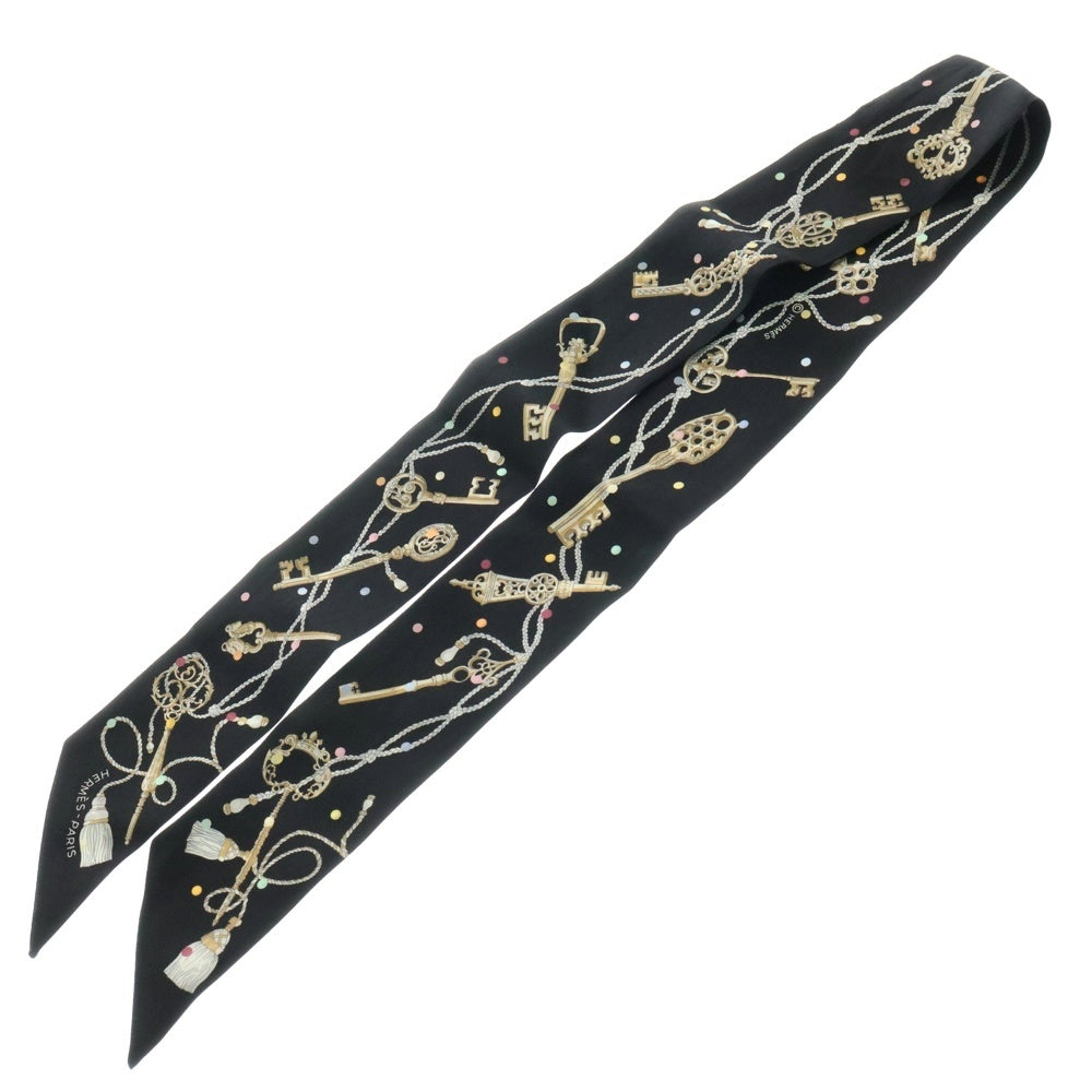 HERMES(エルメス) ツイリー Les Cles a Pois スカーフ ブラック