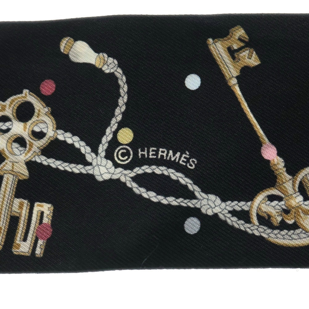 HERMES(エルメス) ツイリー Les Cles a Pois スカーフ ブラック