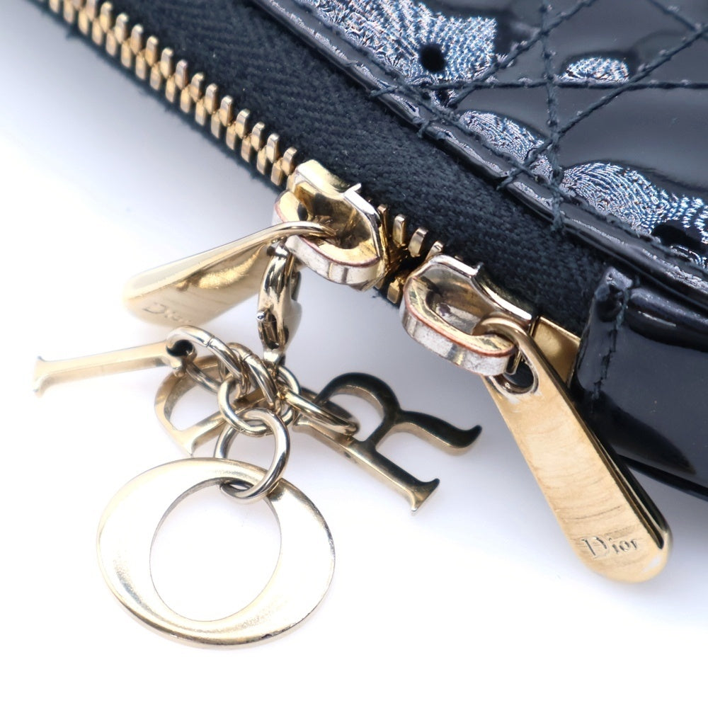 Christian Dior(クリスチャンディオール) レディディオール Call'in Dior カナージュ パテント レザー フォンホルダー バッグ ブラック