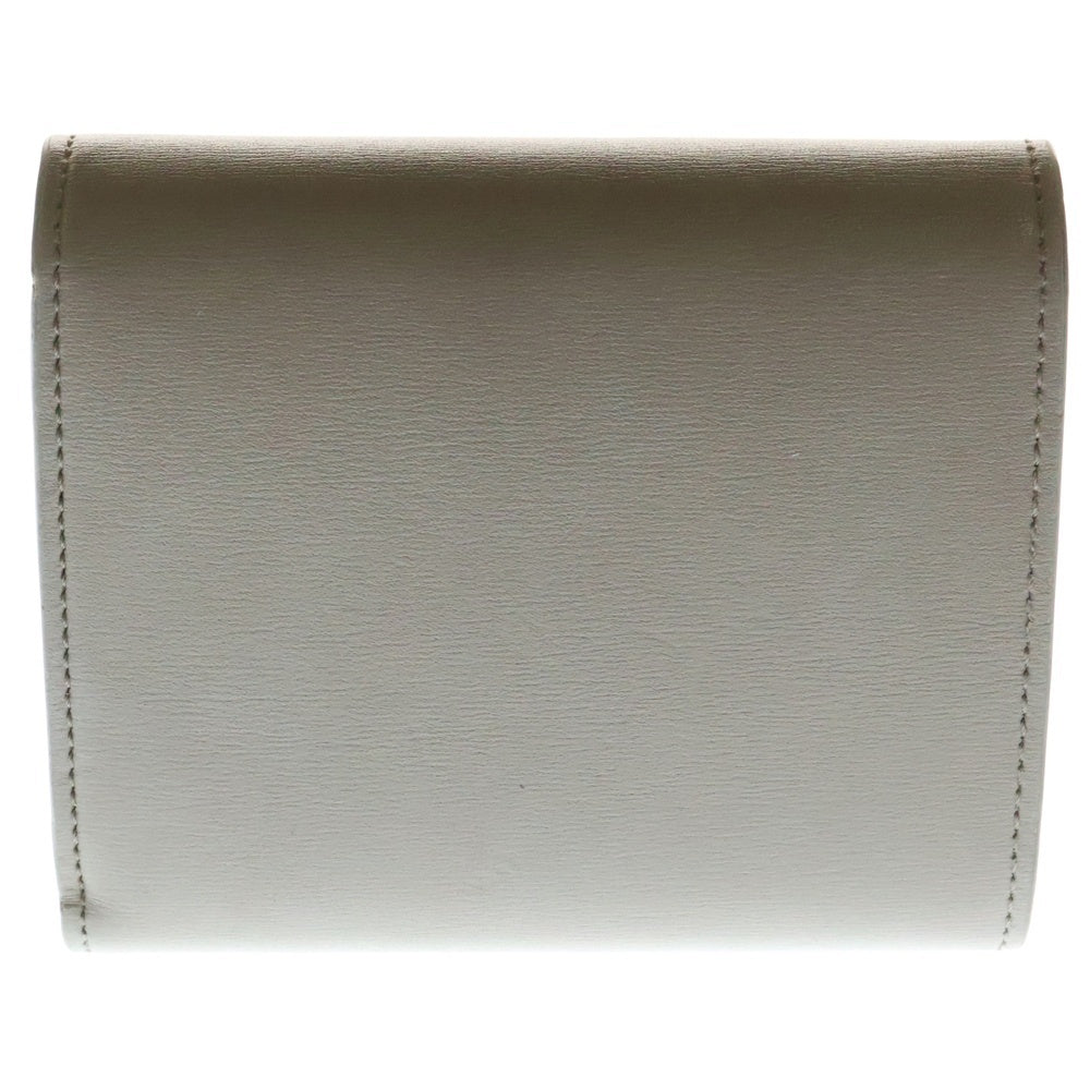 CELINE(セリーヌ) トリオンフ 三つ折り財布 コンパクトウォレット コインケース ゴールド金具 グレージュ レザー レディース