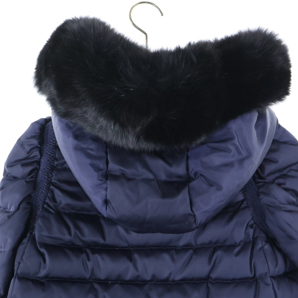 miumiu(ミュウミュウ) 16AW ファーフード付ロゴダウンコート レディース ネイビー MS123 31JVH