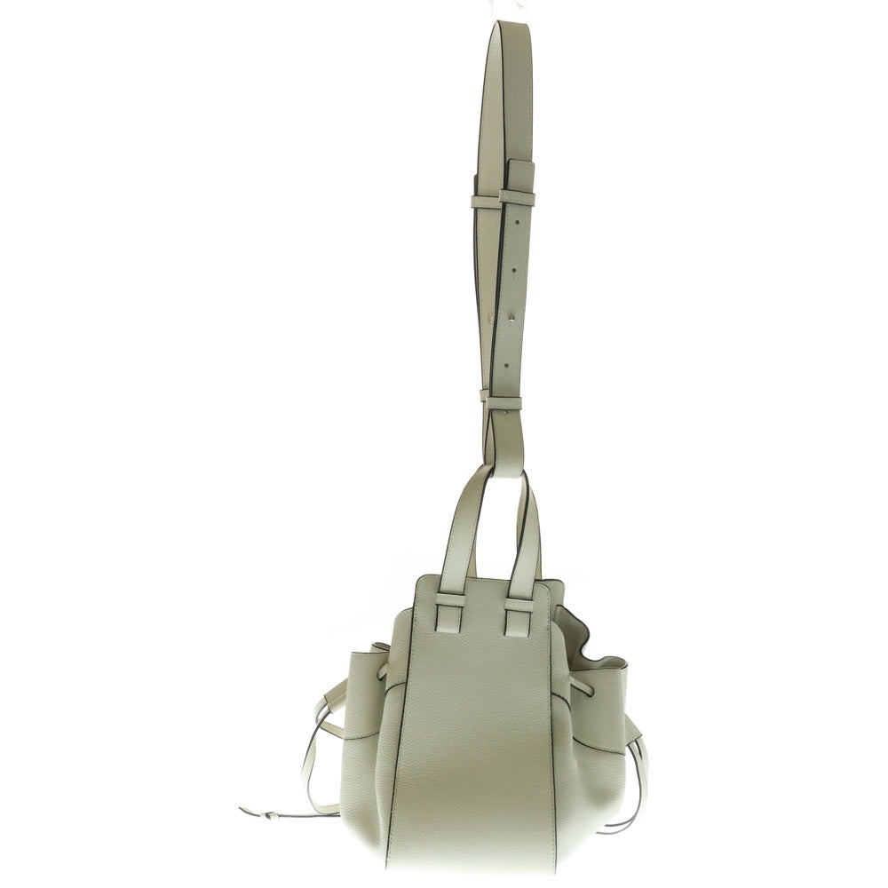 LOEWE(ロエベ) ハンモック スモール 2WAYバッグ ハンドバッグ ショルダーバッグ ホワイト シルバー金具 レザー