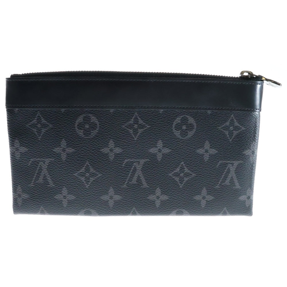 LOUIS VUITTON(ルイヴィトン) モノグラムエクリプス ポシェットディスカバリーPM ポーチ ケース セカンドバッグ ブラック レザー×PVC シルバー金具 M44323
