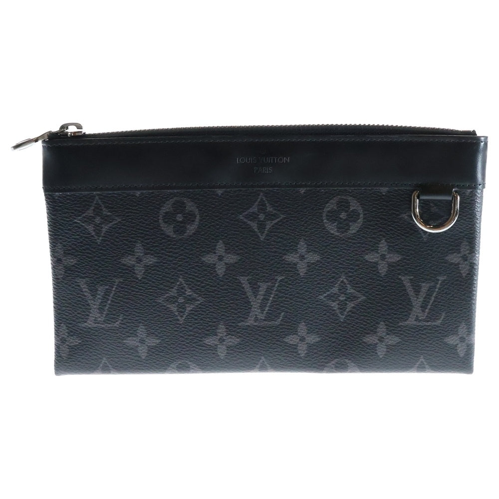 LOUIS VUITTON(ルイヴィトン) モノグラムエクリプス ポシェットディスカバリーPM ポーチ ケース セカンドバッグ ブラック レザー×PVC シルバー金具 M44323