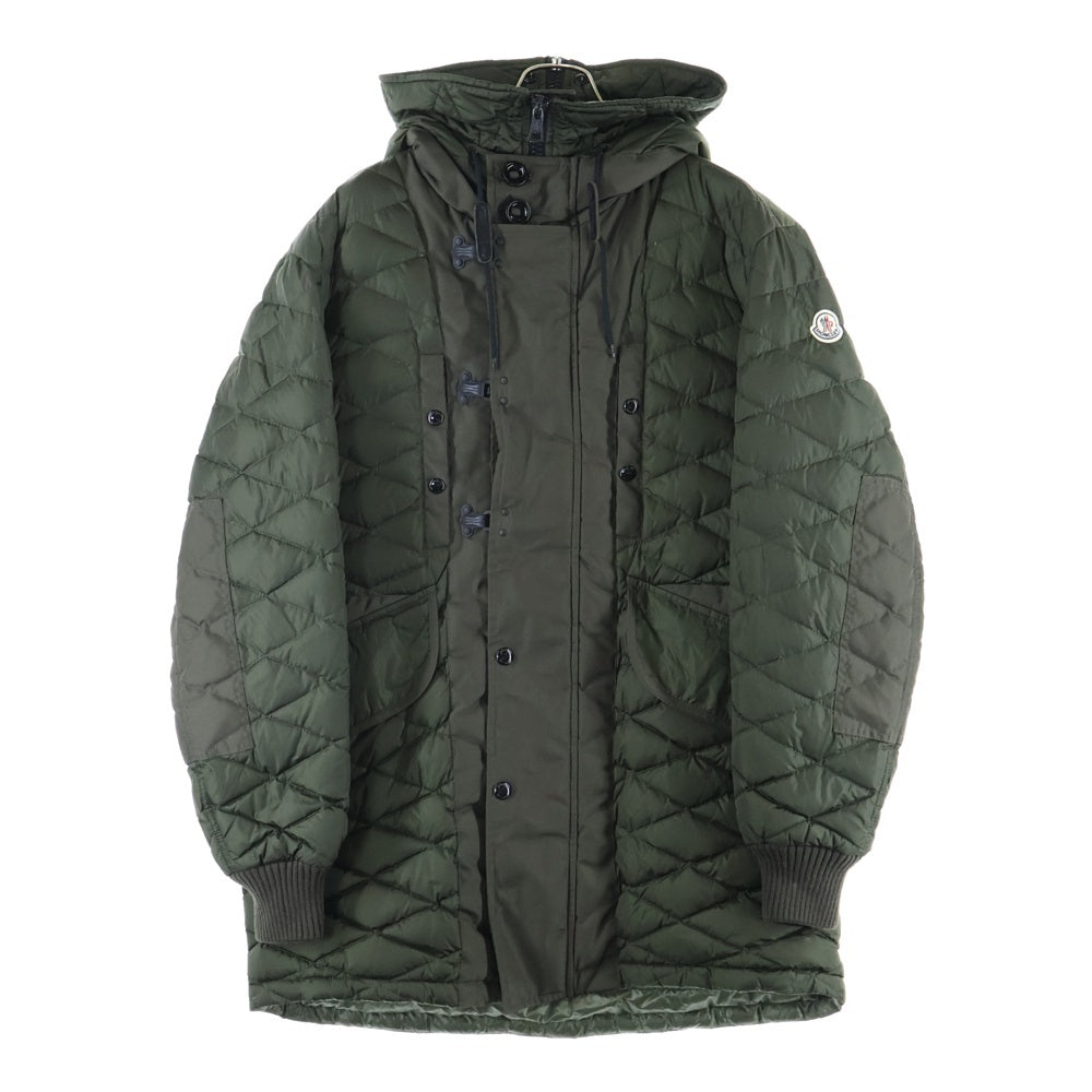 MONCLER(モンクレール) GAUTHIER ゴティエ キルティング ミリタリー フーデッド ジップアップ フック ダウン ロング ジャケット コート カーキ 420914236185 54155