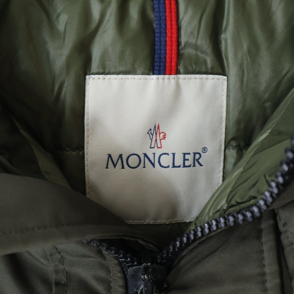 MONCLER(モンクレール) GAUTHIER ゴティエ キルティング ミリタリー フーデッド ジップアップ フック ダウン ロング ジャケット コート カーキ 420914236185 54155