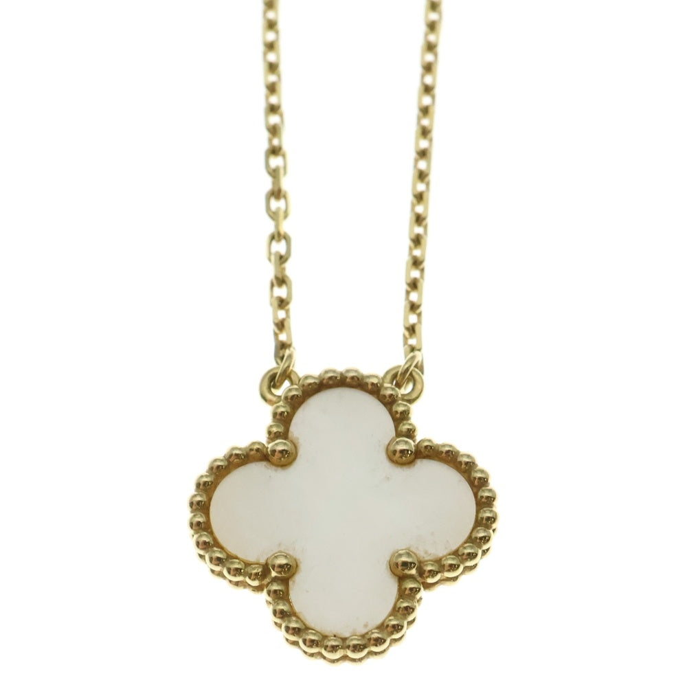 Van Cleef & Arpels(ヴァンクリーフアンドアーペル) ヴィンテージアルハンブラ マザーオブパール チェーンネックレス Au750YG イエローゴールド レディース VCARA45900