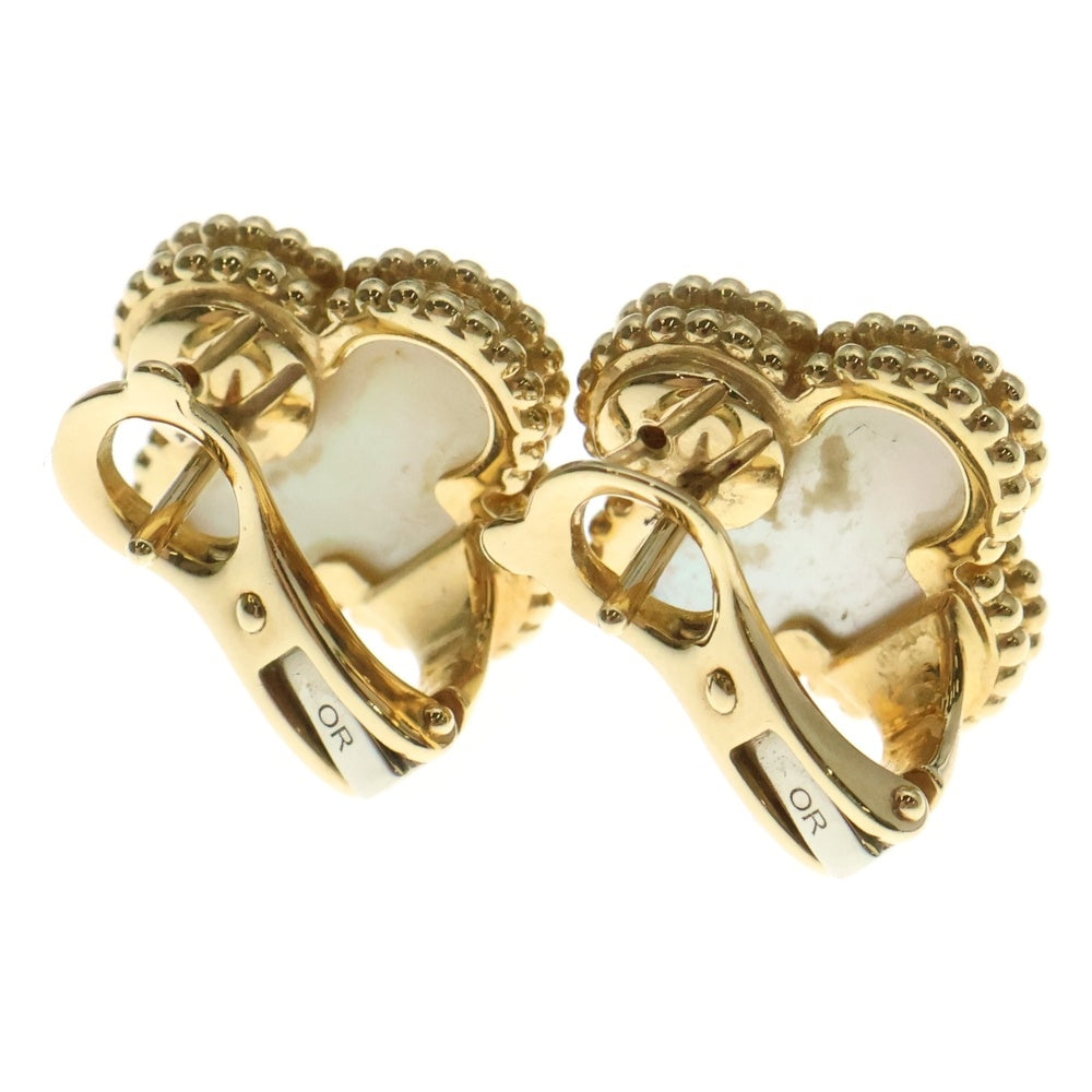 Van Cleef & Arpels(ヴァンクリーフアンドアーペル) ヴィンテージアルハンブラ マザーオブパール イヤリング ピアス Au750YG イエローゴールド レディース VCARA44100