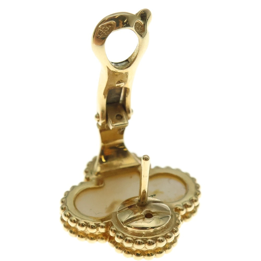 Van Cleef & Arpels(ヴァンクリーフアンドアーペル) ヴィンテージアルハンブラ マザーオブパール イヤリング ピアス Au750YG イエローゴールド レディース VCARA44100