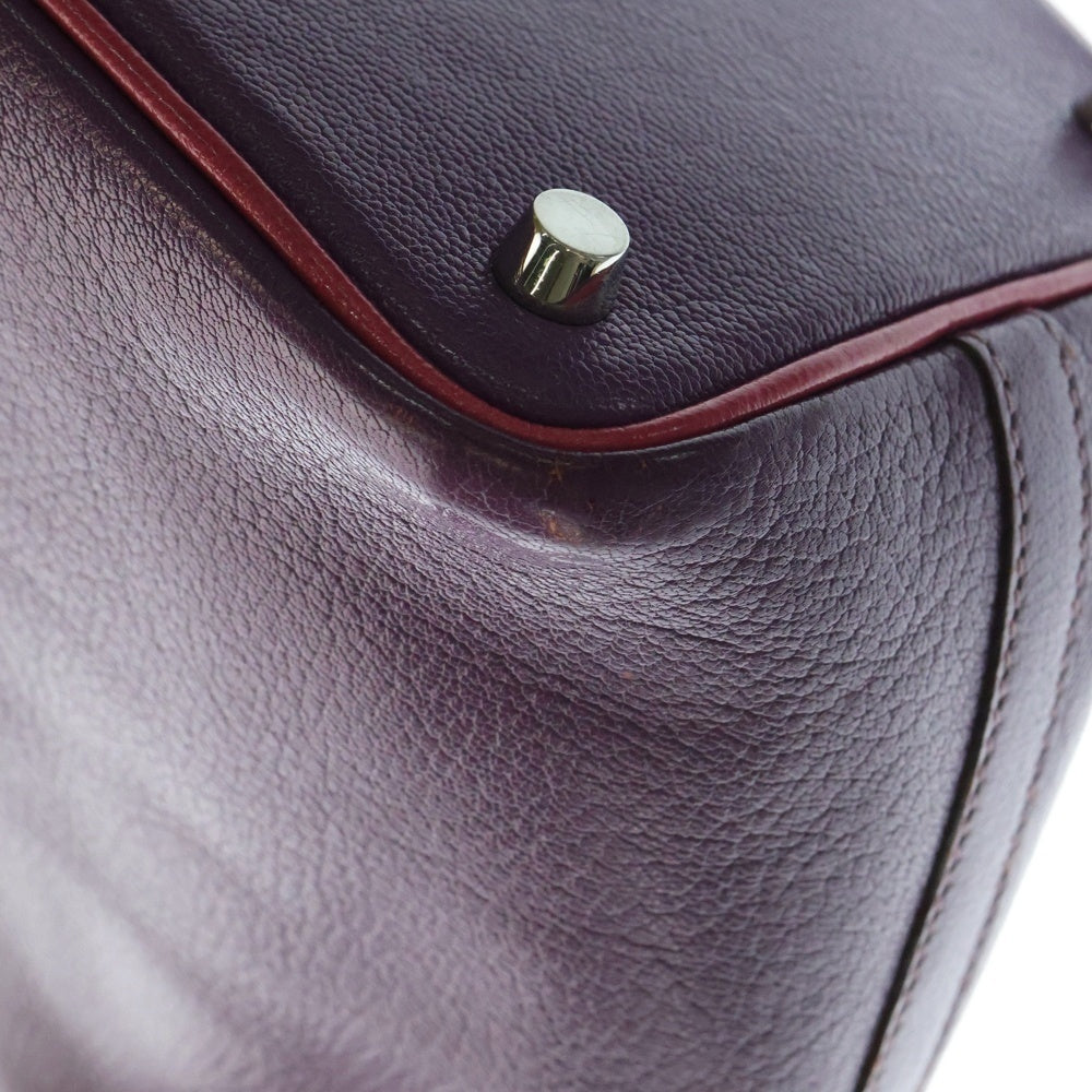HERMES(エルメス) ピコタンPM シェーブル レザーハンドバッグ パープル レディース □J刻印