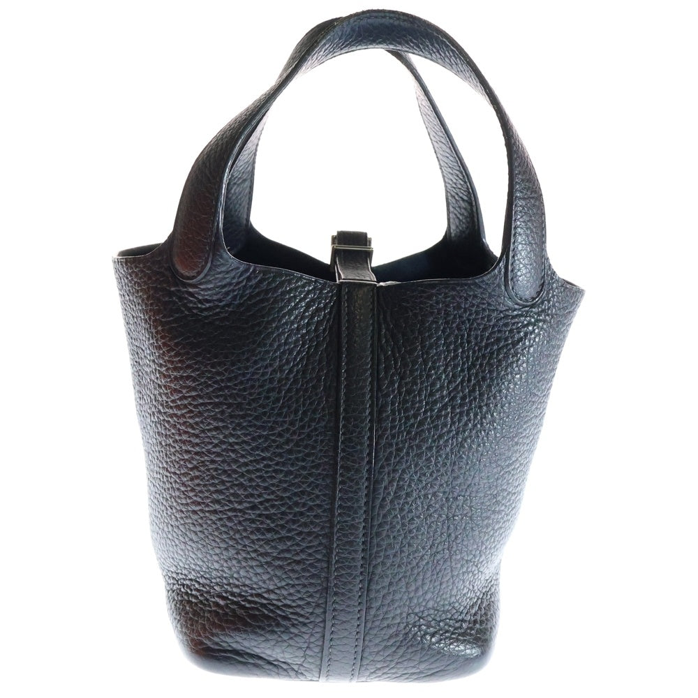 HERMES(エルメス) ピコタンPM トリヨンクレマンス レザーハンドバッグ ブラック レディース □L刻印