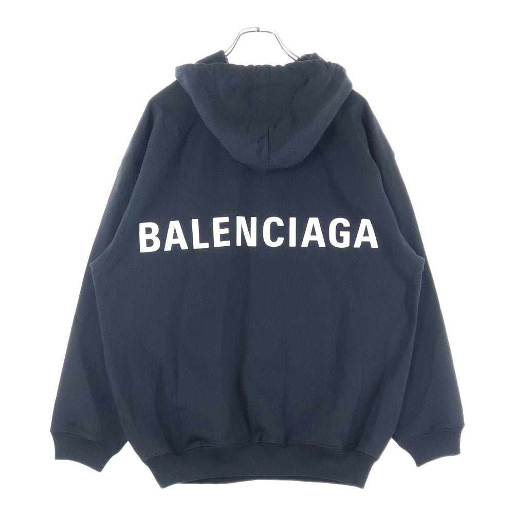 BALENCIAGA(バレンシアガ) バックロゴプリント オーバーサイズ プルオーバースウェットパーカー フーディー ブラック 508184