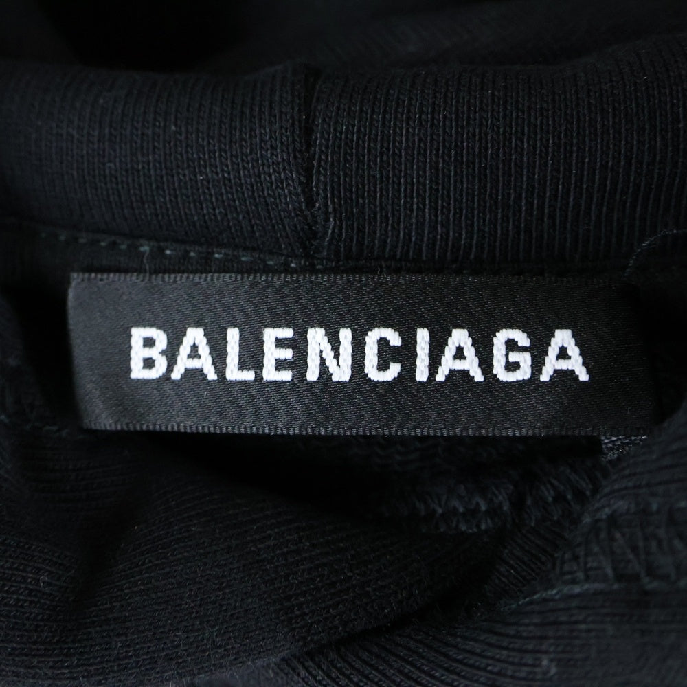 BALENCIAGA(バレンシアガ) バックロゴプリント オーバーサイズ プルオーバースウェットパーカー フーディー ブラック 508184