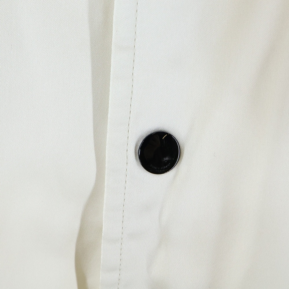 SAINT LAURENT PARIS(サンローランパリ) 17AW LOVE 1974 スネーク バックプリント レーヨン ラグランスリーブ ジップアップジャケット ブルゾン スカジャン ホワイト/ブラック 515671