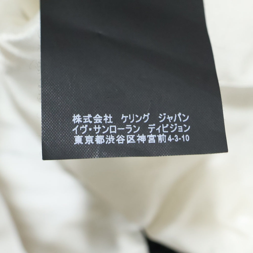 SAINT LAURENT PARIS(サンローランパリ) 17AW LOVE 1974 スネーク バックプリント レーヨン ラグランスリーブ ジップアップジャケット ブルゾン スカジャン ホワイト/ブラック 515671