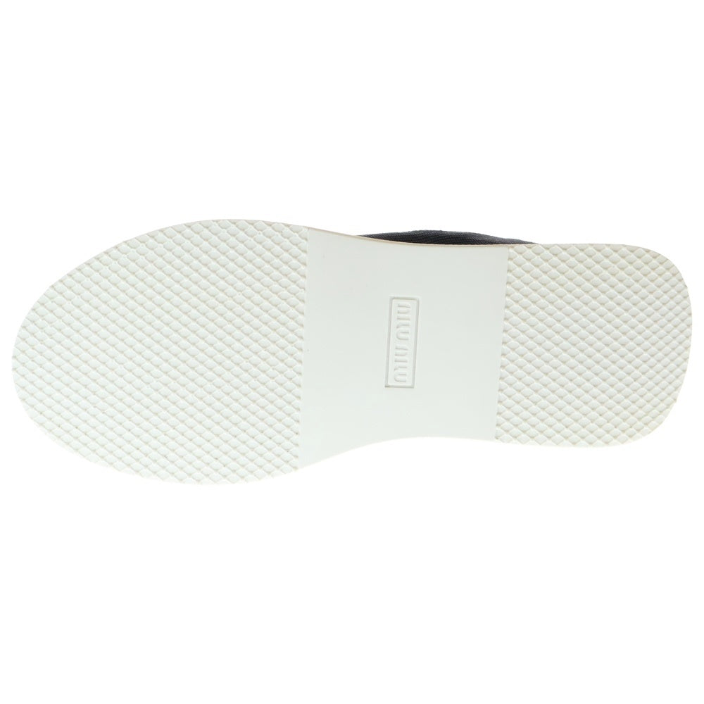 miumiu(ミュウミュウ) ラインストーン クリスタル ビジュー装飾 ローカットシューズ ニットスニーカー ブラック レディース