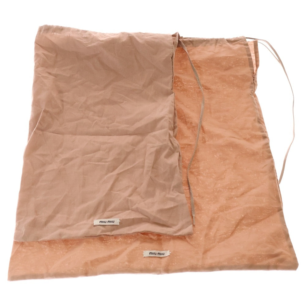 miumiu(ミュウミュウ) クリスタル ビジュー装飾 ロゴ ローカットシューズ ニット スニーカー ブラック レディース