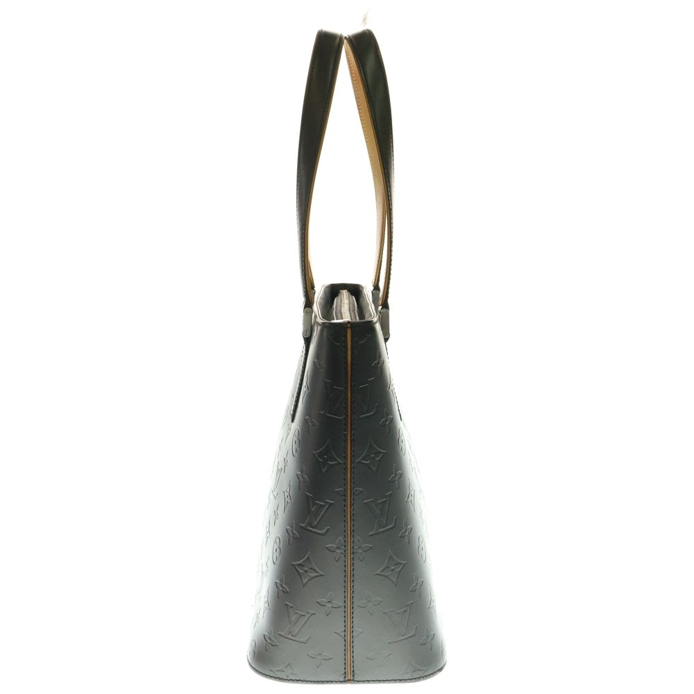 LOUIS VUITTON(ルイヴィトン) モノグラムマット ストックトン ハンドバッグ ミニトートバッグ ブラック×ブラウン レザー シルバー金具 M55112