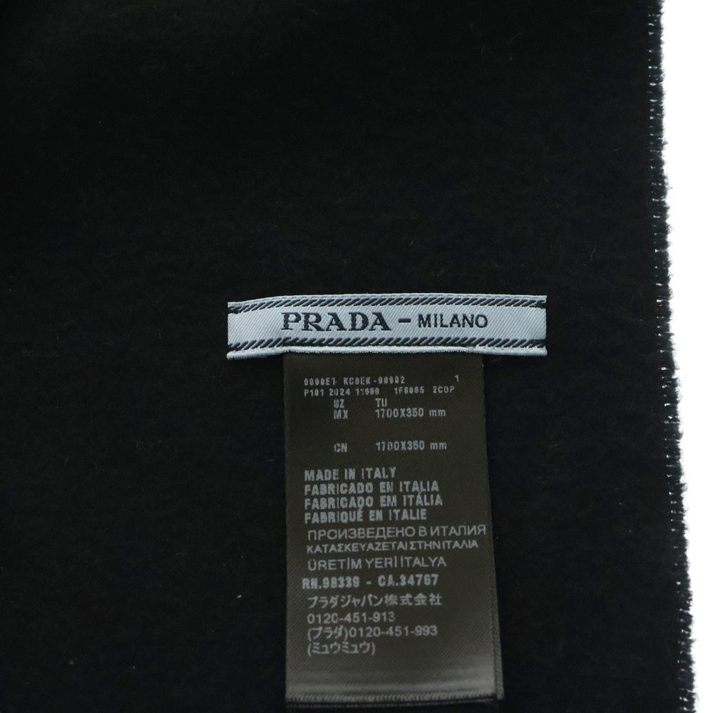 PRADA(プラダ) トライアングルロゴ マフラー ブラック カシミア レディース
