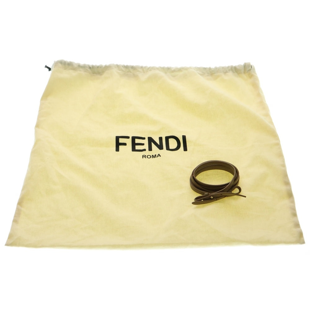 FENDI(フェンディ) FFロゴ モントレゾール 2WAY レザー切替ボアハンドバッグ ショルダーバッグ ベージュ/ホワイト 8BS010