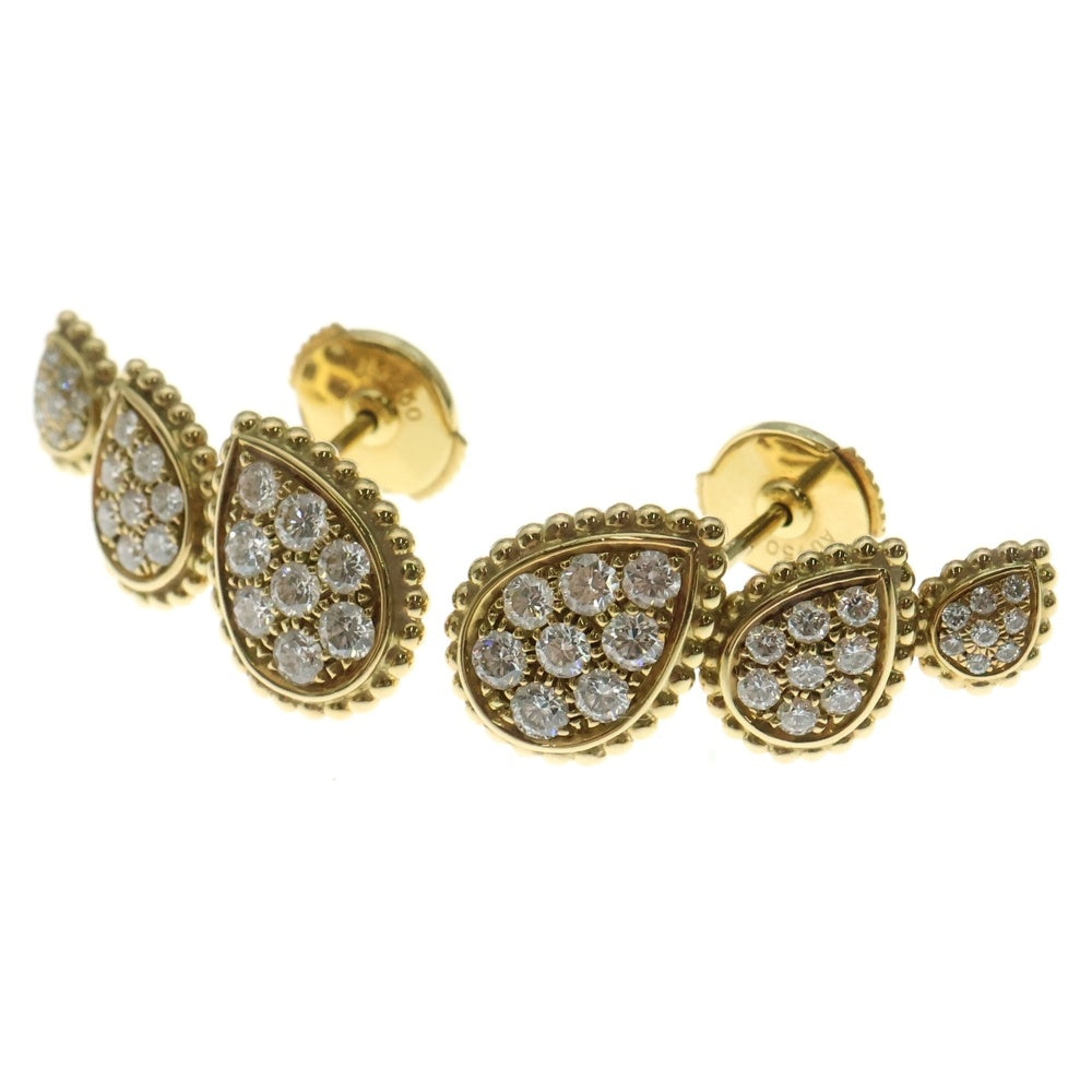 BOUCHERON(ブシュロン) セルパンボエム ダイヤモンド 3モチーフ ペンダント イヤリング ピアス Au750 K18YG イエローゴールド レディース